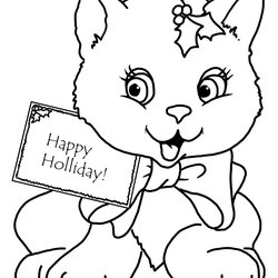 Christmas Cats Coloring Pages Home Colouring