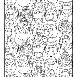The Highest Quality Christmas Cats Free Adult Coloring Page Karyn Lewis Illustration Color Pattern Inch