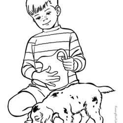 Pets Coloring Page Home Pages Pet Puppy Dog Animal Color Kids Sheets Book Animals Printable Reading