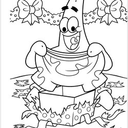 Spiffing And Patrick Christmas Coloring Page Free Printable Pages Color Kids Star Size Easy Print Cartoon