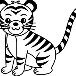 Excellent Tiger Coloring Pages Free Download On Cute Cat Colouring Animal Baby Color Kids Printable Sheets