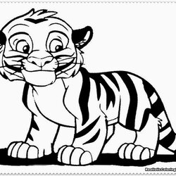 Realistic Tiger Coloring Pages Cute Kids Printable Colouring Titan Posted Sheets Baby