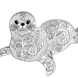 Eminent Free Seal Coloring Pages For Download Printable Adult Mandala Page
