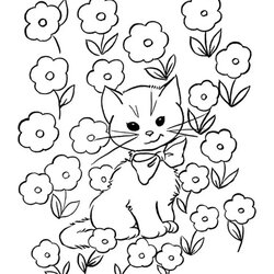 Top Free Printable Cat Coloring Pages For Kids Toddler Kitty Print Will Animals Easy Your
