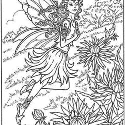 Printable Difficult Coloring Pages Realistic Home Adults Fairy Kids Hard Intricate Drawing Adult Fairies