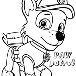 Great Paw Patrol Coloring Pages All Characters Print Color Craft Printable Chase Rocky Template Rumble