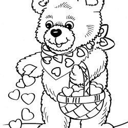 Out Of This World Printable Valentine Coloring Pages Valentines Color Sheets Print Colouring Bear Teddy Happy