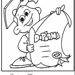 Excellent Coloring Pages At Free Printable Graduation Preschool College Drawing Kindergarten Drawings Sheets