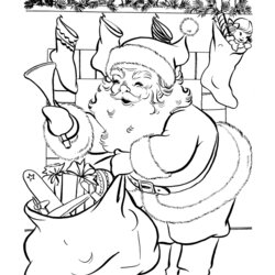Santa Delivers Christmas Coloring Pages Printable Print Printing Help Free