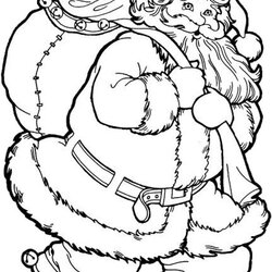 Superb Christmas Coloring Pages Printable Santa With Big Kids Colors Colouring Adult Sheets Rocks