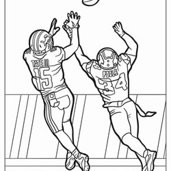 Eminent Sf Forty Coloring Pages Sheet Of Football Player Catching Ball