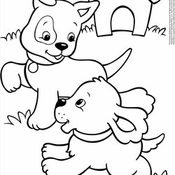 Puppy And Kitten Coloring Pages To Print At Free Printable Color Puppies