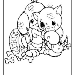 Worthy Puppy And Kitten Coloring Page Home Pages Kitty Kittens Puppies Colouring Printable Print Cute