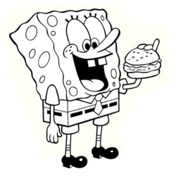 Fantastic Coloring Pages Bob Sponge Fun Kids Hamburger Eating Colouring Color Sheets Printable Cartoon Adult