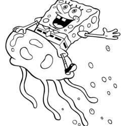 Superior Coloring Pages Print And Color Jellyfish Colouring Bob