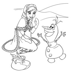 Peerless Frozen Olaf Coloring Page The Hippest Galleries Anna Pages Elsa Printable Color Disney Print Kids