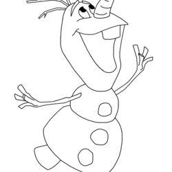 Preeminent Frozen Coloring Pages Olaf Disney Happy