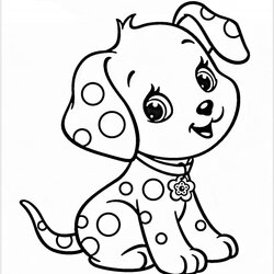 Dog Coloring Page Print Cute Pages New Puppy Queens