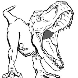 Rex Coloring Sheets Book Free Pages Tyrannosaurus