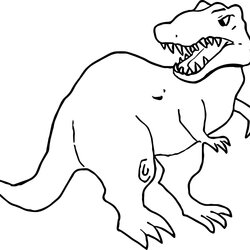 Swell Baby Rex Coloring Page At Free Printable Dinosaur Color Tyrannosaurus Simple Pages Drawing Print