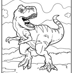 Excellent Rex Coloring Page For Kids