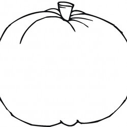 High Quality Cute Pumpkin Coloring Pages At Free Printable Kids Halloween Drawing Pumpkins Template Simple