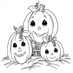 Fine Free Printable Pumpkin Coloring Pages Cute Halloween Pumpkins Page
