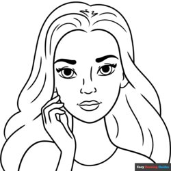 Wonderful Pretty Girl Coloring Page Easy Drawing Guides