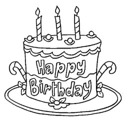 Superior Happy Birthday Coloring Pages Cake Printable Color Kids Recommended