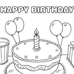 Happy Birthday Coloring Pages Clip Art Library