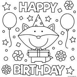 Fine Printable Coloring Pages Happy Birthday