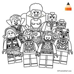 Coloring Page For Kids How To Draw Lego Avengers Marvel Pages Infinity War Superhero Drawing Hulk Super