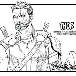 Out Of This World Lego Avengers Coloring Pages At Free Printable Thor Marvel Ragnarok Drawing Color Draw