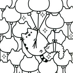 Superlative Coloring Pages Best For Kids Cat Kitties Balloon