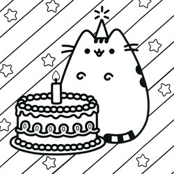 Marvelous Coloring Pages Best For Kids Cat Birthday