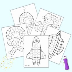 Super Free Printable Outer Space Dot Marker Coloring Pages The Artisan Life