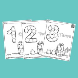 Free Dot Marker Coloring Pages Easter Numbers Basket