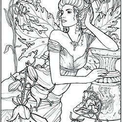 High Quality Coloring Pages For Markers At Free Printable Adult Fairy Adults Fairies Colouring Elf Book