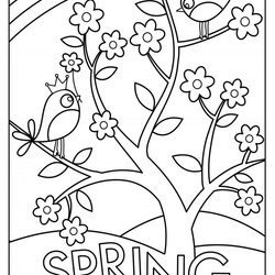 Perfect Spring Coloring Pages Printable Archives Easter Kids Sheets Flowers Colouring Sweet Tree Print