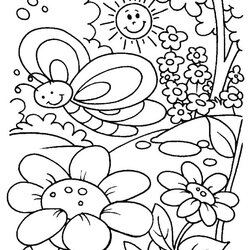Spring Coloring Pages Best For Kids Printable Print Sheets Beautiful Color Flower Preschool Garden Springtime