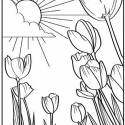 Superior Get This Spring Coloring Pages Free To Print Printable Kids Easter Color Sheets Field Tulip
