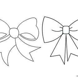 Perfect Bow Coloring Pages At Free Printable Drawing Bows Cheer Ribbon Christmas Drawings Template Easy Draw