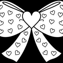 Supreme Cute Bow Coloring Pages Hearts Page