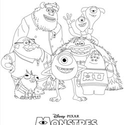 Capital Monsters Inc Characters Coloring Pages At Free University Sully Monster Colouring Nerf Gun Disney