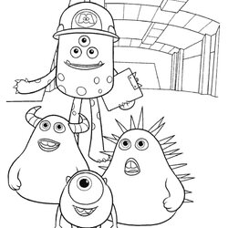 The Highest Standard Monster Inc Coloring Pages Mike Sally And Other Monsters Tour