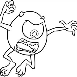 Brilliant Monsters Inc Characters Coloring Pages At Free Mike Monster University Printable