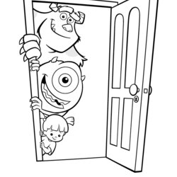 Superb Monsters Inc Coloring Pages Disney