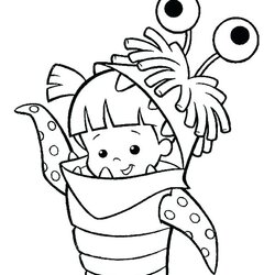 Sterling Monsters Inc Characters Coloring Pages At Free Monster Boo Disney Costume Her Printable Halloween