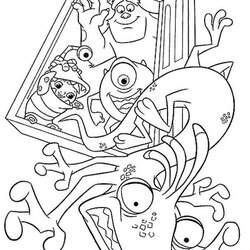 Wizard Monsters Inc Coloring Pages Best For Kids Randall