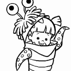 Admirable Monsters Inc Characters Coloring Pages At Free Monster Boo Disney Printable Color Print Sheets Book